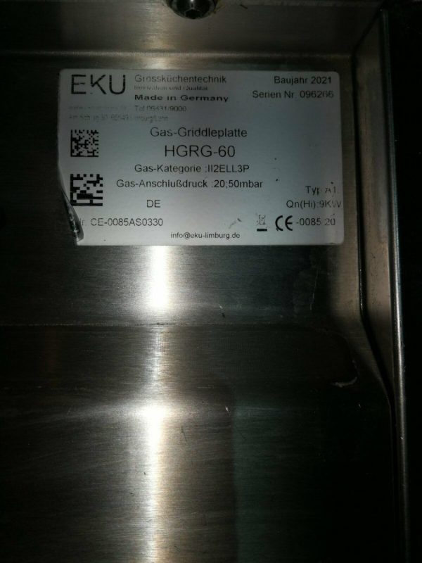 Gas Grillplatte Fa. EKU HGRG-60, hart verchromt