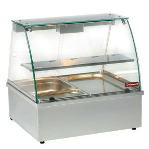 Wärmevitrine, Bain-Marie 2x GN 1/1 Panorama VBE-211